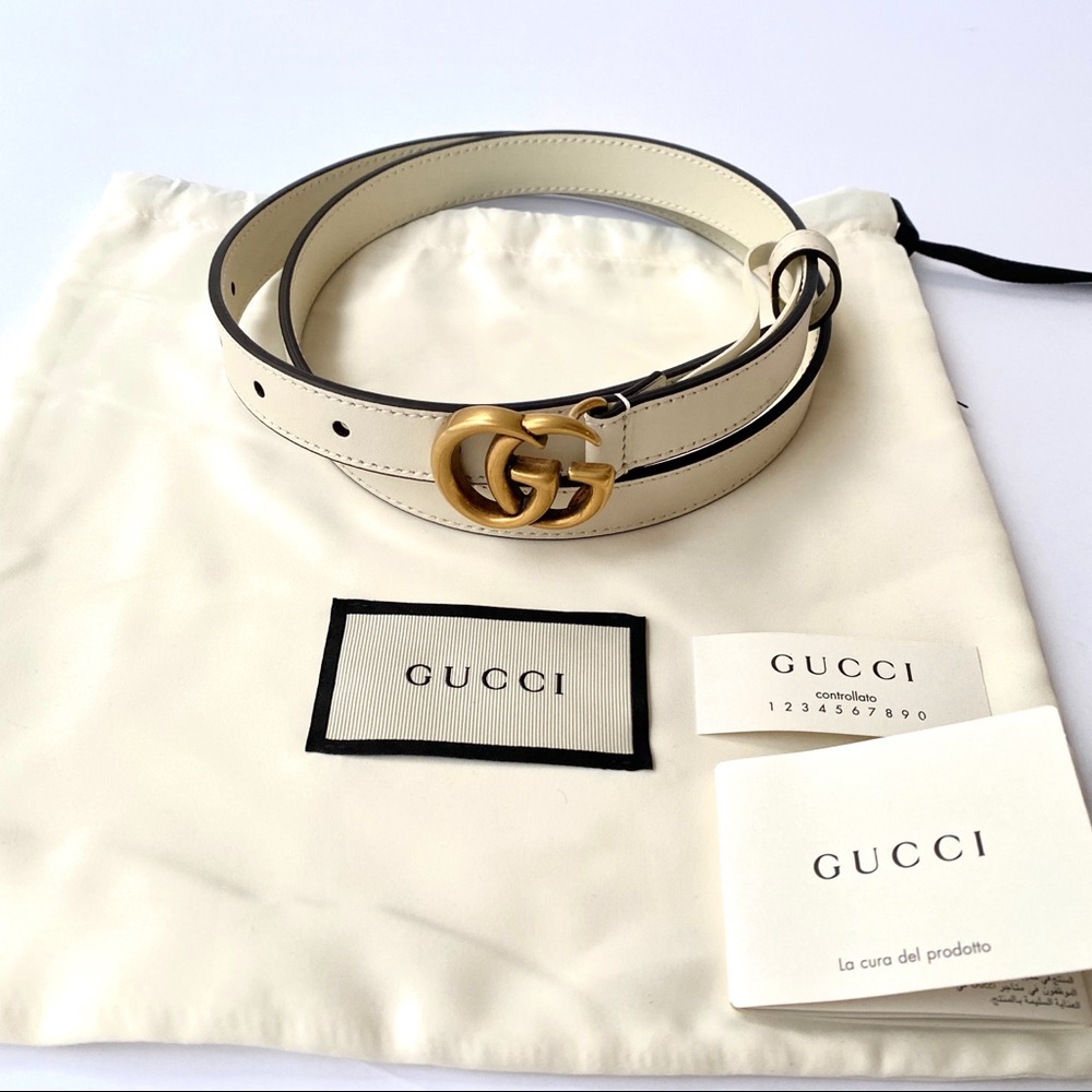 Gucci White and Gold Women's Belt